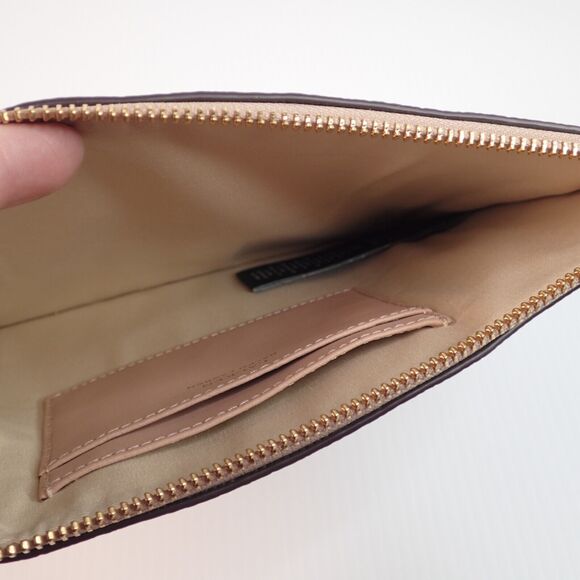 Lauren Ralph Lauren Saffiano Leather Logo Wristlet Pink Vanilla Gold - Picture 6 of 10